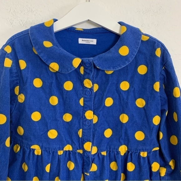 Balabala Toddler Polka Dot Corduroy Dress Little Girls 130/64 Cotton Puff Sleeve - Picture 11 of 13